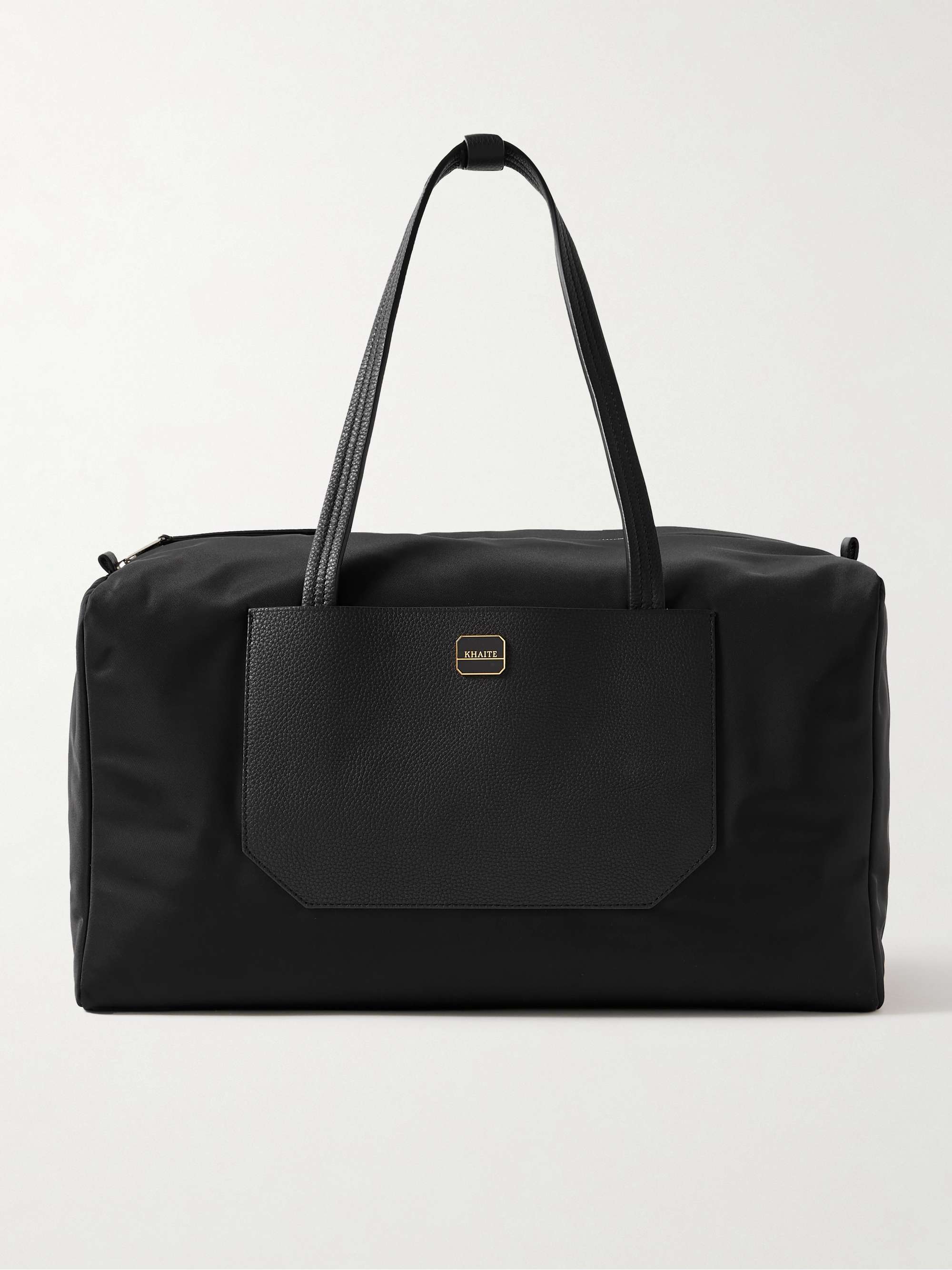 Sage Textured Leather-Trimmed Shell Duffle Bag