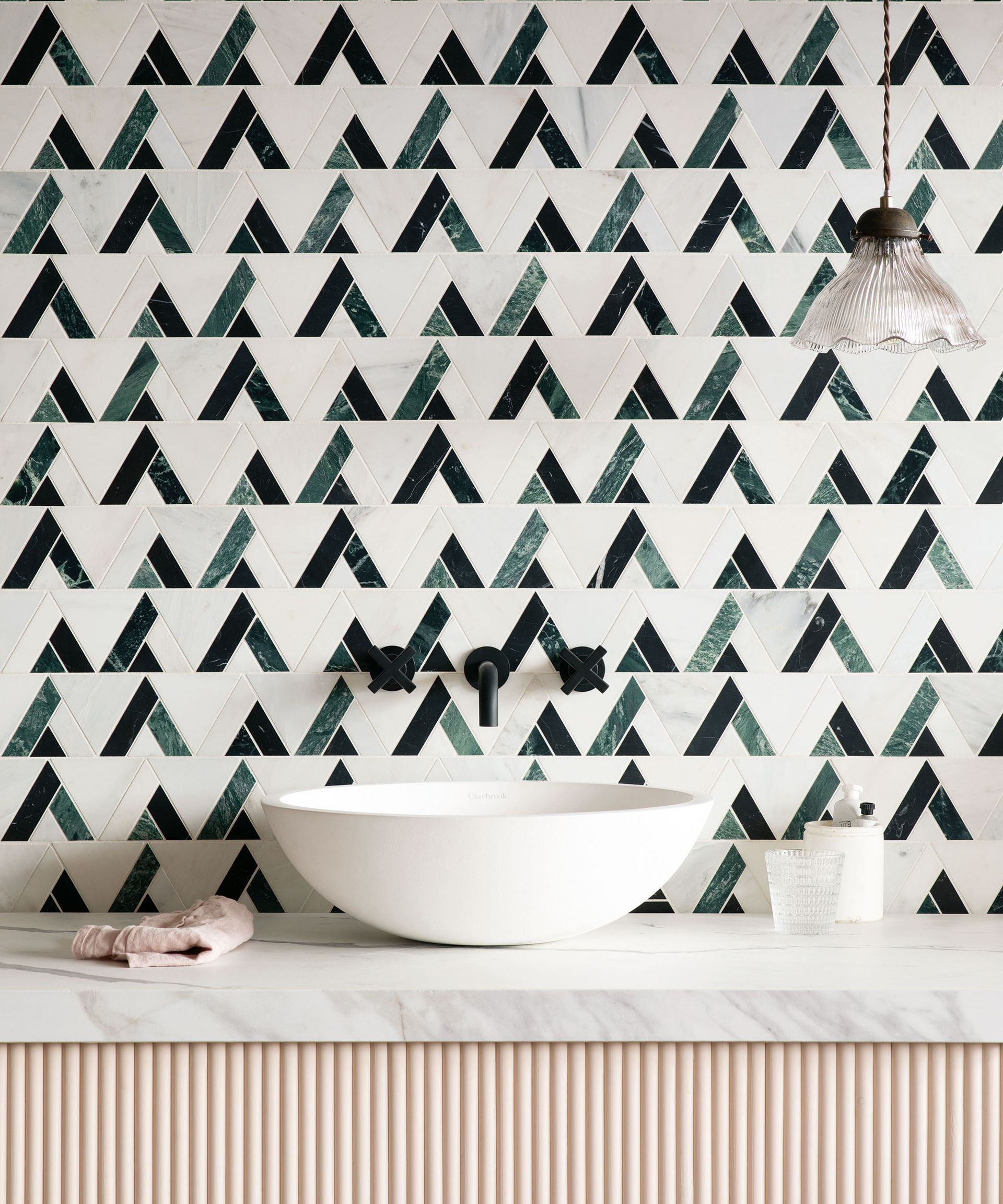 bathroom tile with subway tiles and basin