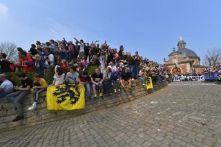 De Muur van Geraardsbergen / Cobblestones / Fans / Public / Landscape / during the Tour of Flanders 2019