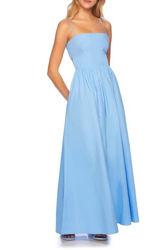 Cutout Cotton Poplin Maxi Sundress