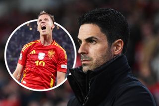 Arsenal manager Mikel Arteta with target Dani Olmo inset