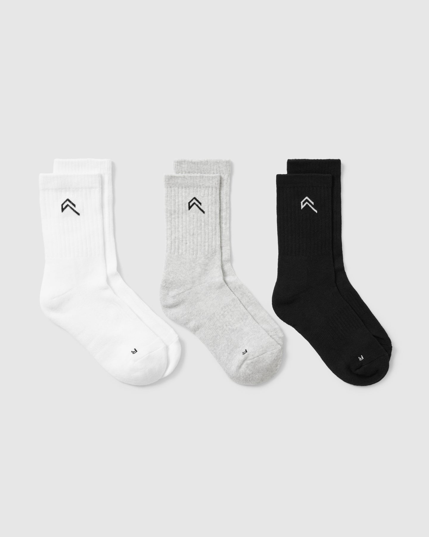 Crew Socks 3 Pack | Grey/white/black
