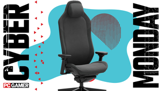 Fractal Design Refine gaming chair on a blue background
