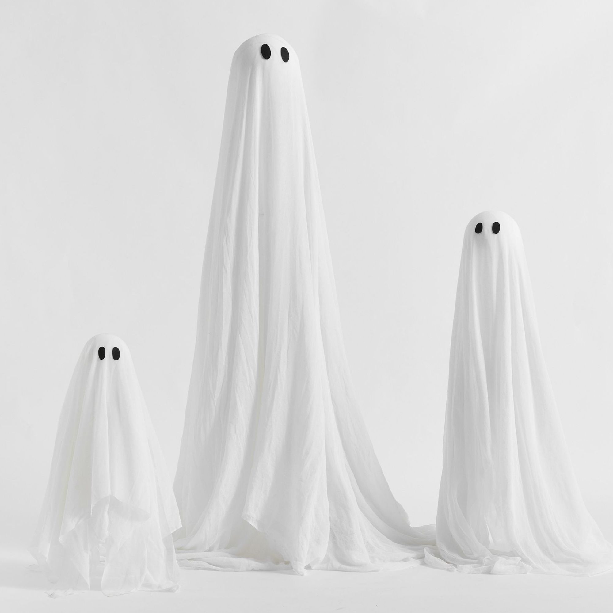 Lit up fabric ghost decorations