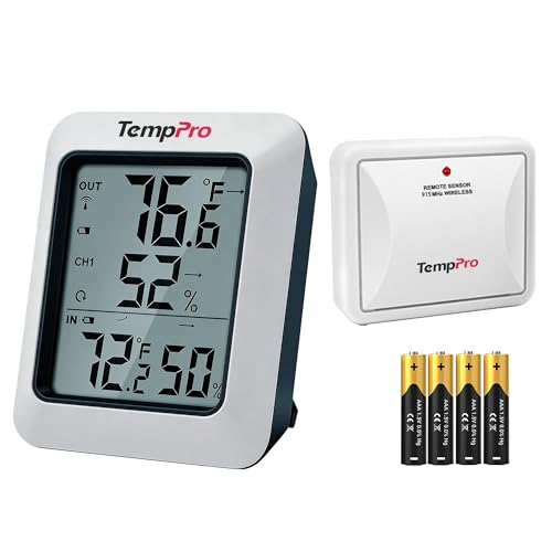 Temppro Tempair 500 Ft Indoor Outdoor Thermometer Wireless With Sensor