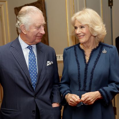 King Charles and Queen Camilla celebrate the second anniversary of The Reading Room at Clarence House on February 23, 2023 in London, England.