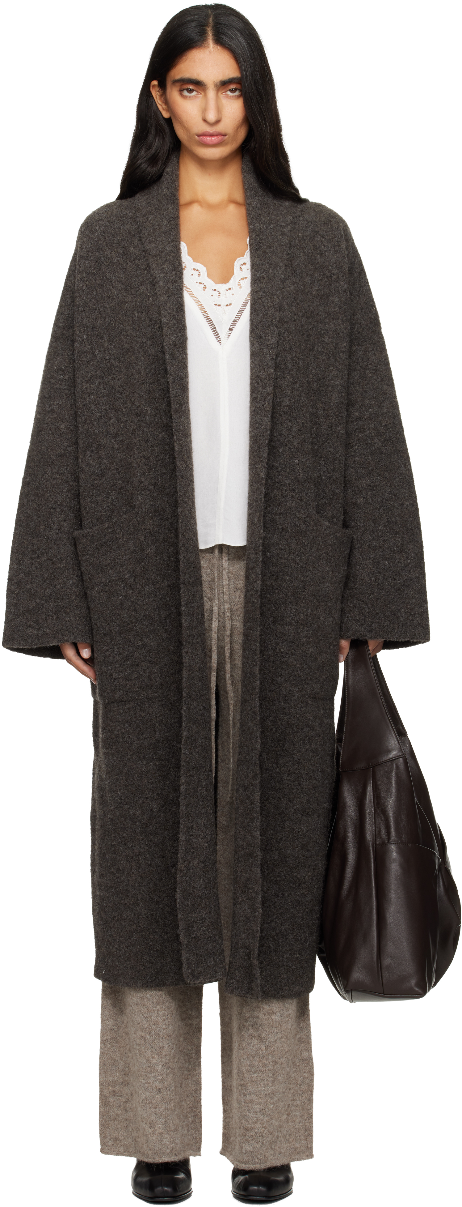 Gray Double Face Long Coat