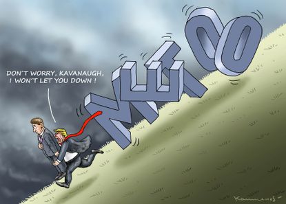 Political cartoon U.S. Trump Brett Kavanaugh #MeToo sexual assault allegation
