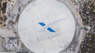 An overhead view of SpaceX's newest rocket landing site, Landing Zone 4, near its West Coast launchpad at Vandenberg Air Force Base in California. SpaceX will attempt the first landing at the site on Oct. 7, 2018. It will be SpaceX's first land-based land