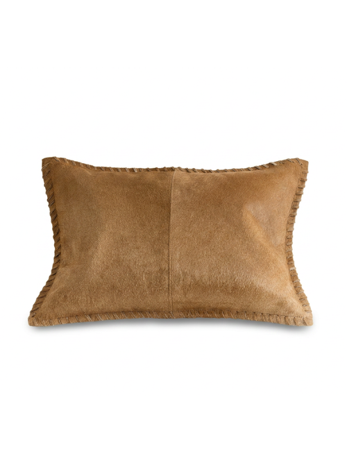 Pieced Hide Whipstitch Lumbar Pillow Cover