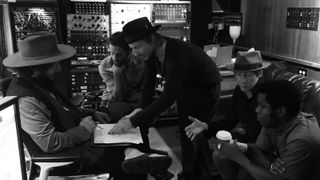 Don Was (left) in the studio with Vintage Trouble