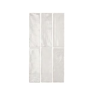 white ceramic metro style tile, textured finish