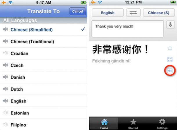 google translate app iphone