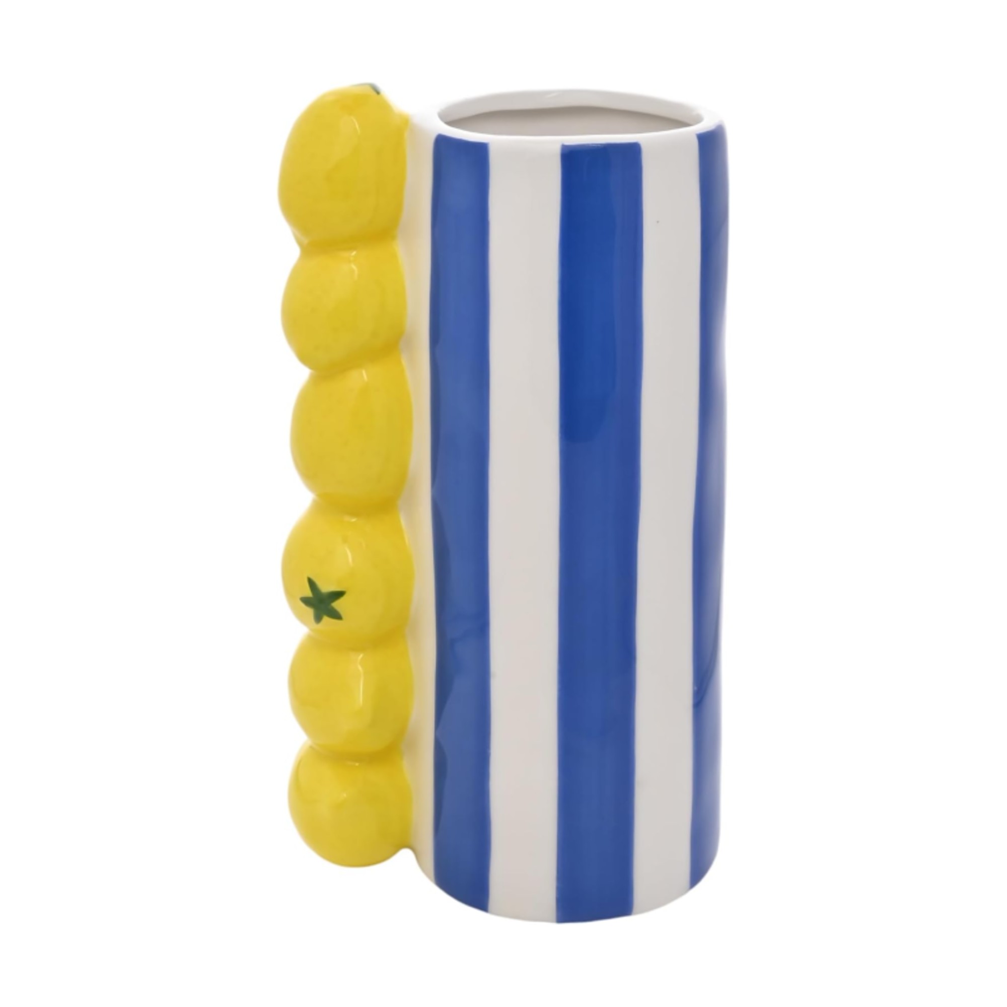 Hestia Lemon Vase With Blue Stripes