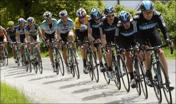 Edvald Boasson Hagen leads Team Sky in the chase of Cadel Evans