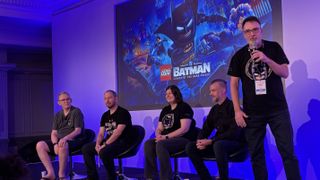 Photos of a talk on a LEGO game