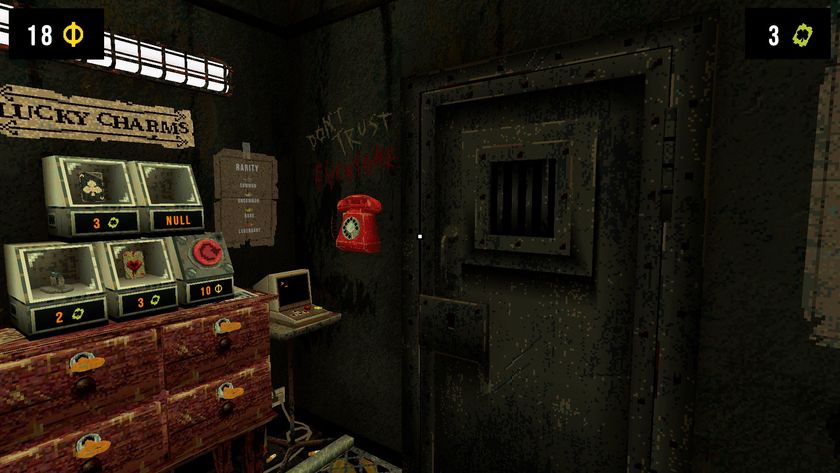The locked door of your cell in CloverPit.
