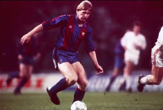 Bernd Schuster on the ball for Barcelona in the 1987/88 season.