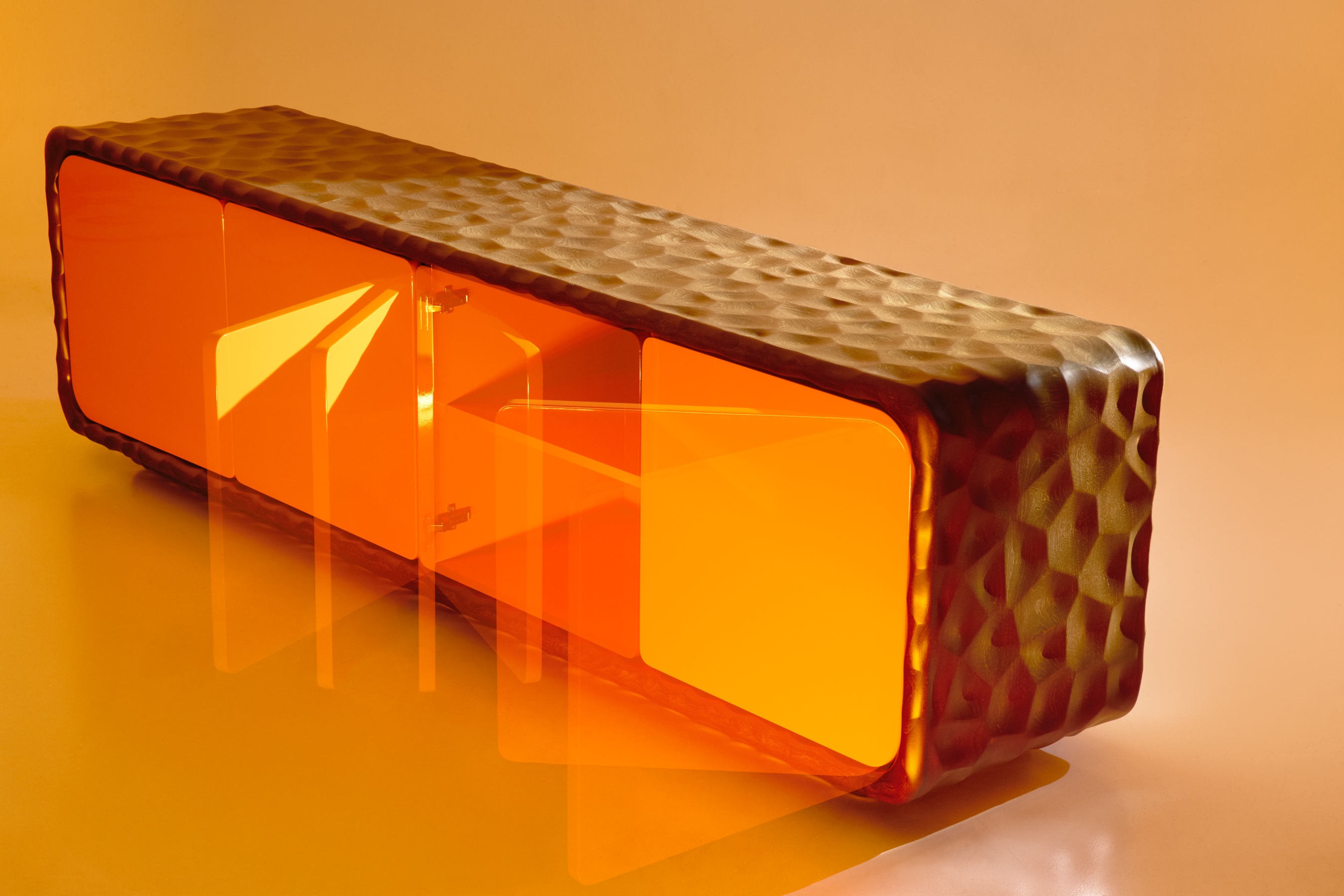 Furniture under coloured lights