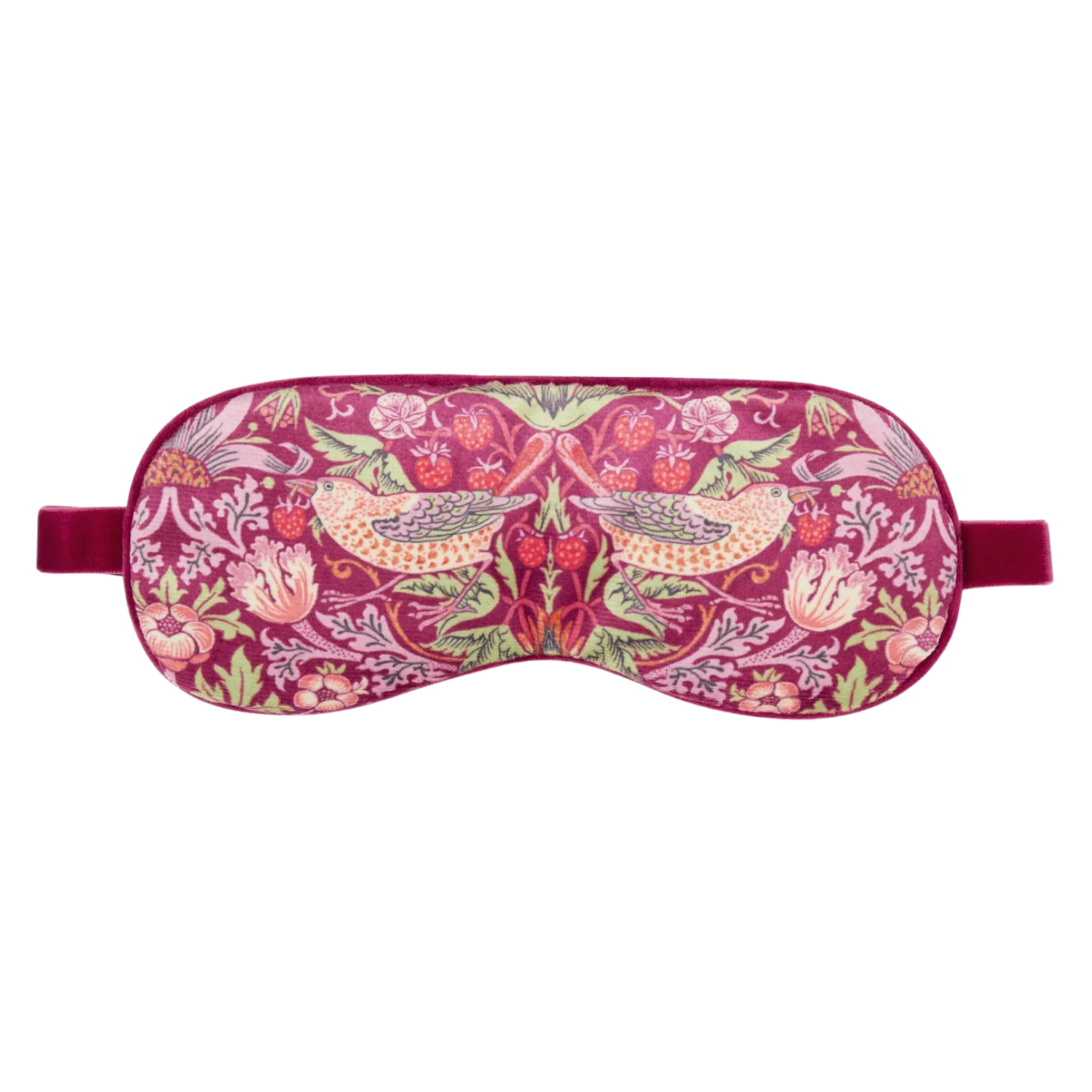 A patterned eye mask with an elastic band