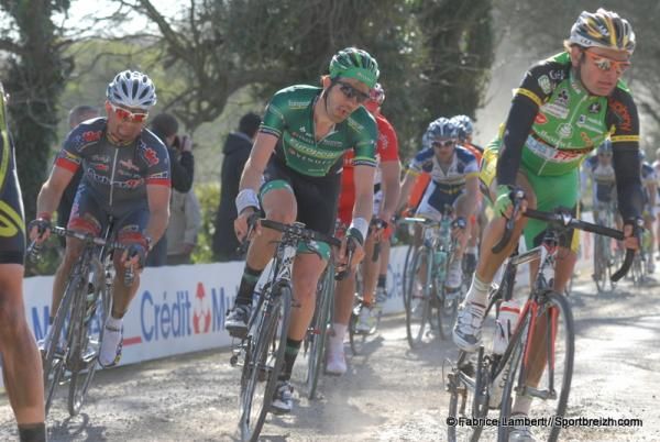 Riders tackle one of the dirt sections
