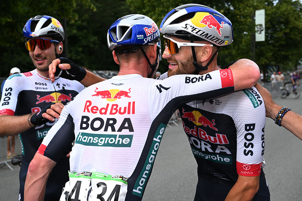 Jordi Meeus celebrates winning Copenhagen Sprint