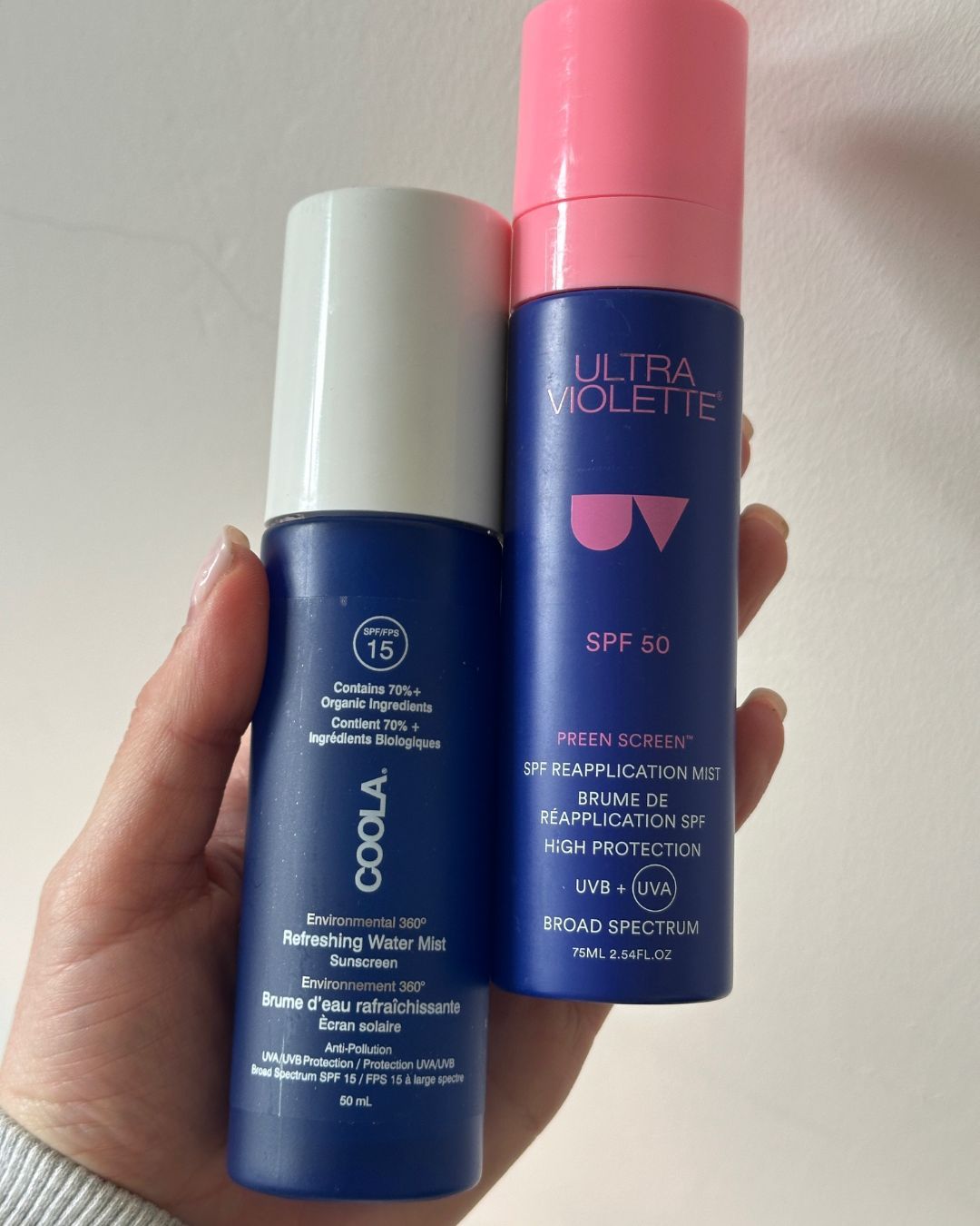Coola and Ultra Violette SPF Waters