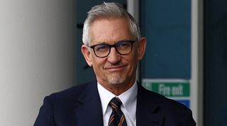 Television presenter and former footballer Gary Lineker arrives prior to the Premier League match between Leicester City and Chelsea at the King Power Stadium on March 11, 2023 in Leicester, United Kingdom.