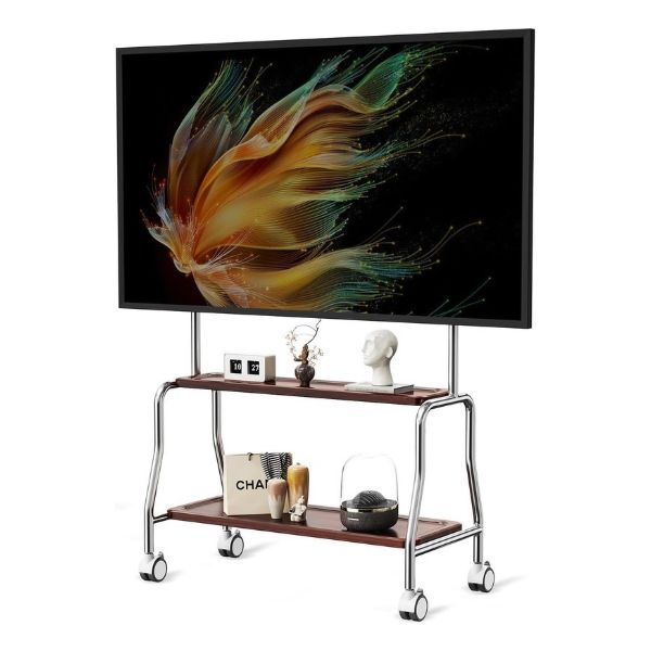 CNTSLNB, Tv Stand on Wheels With 2-Tier Shelves