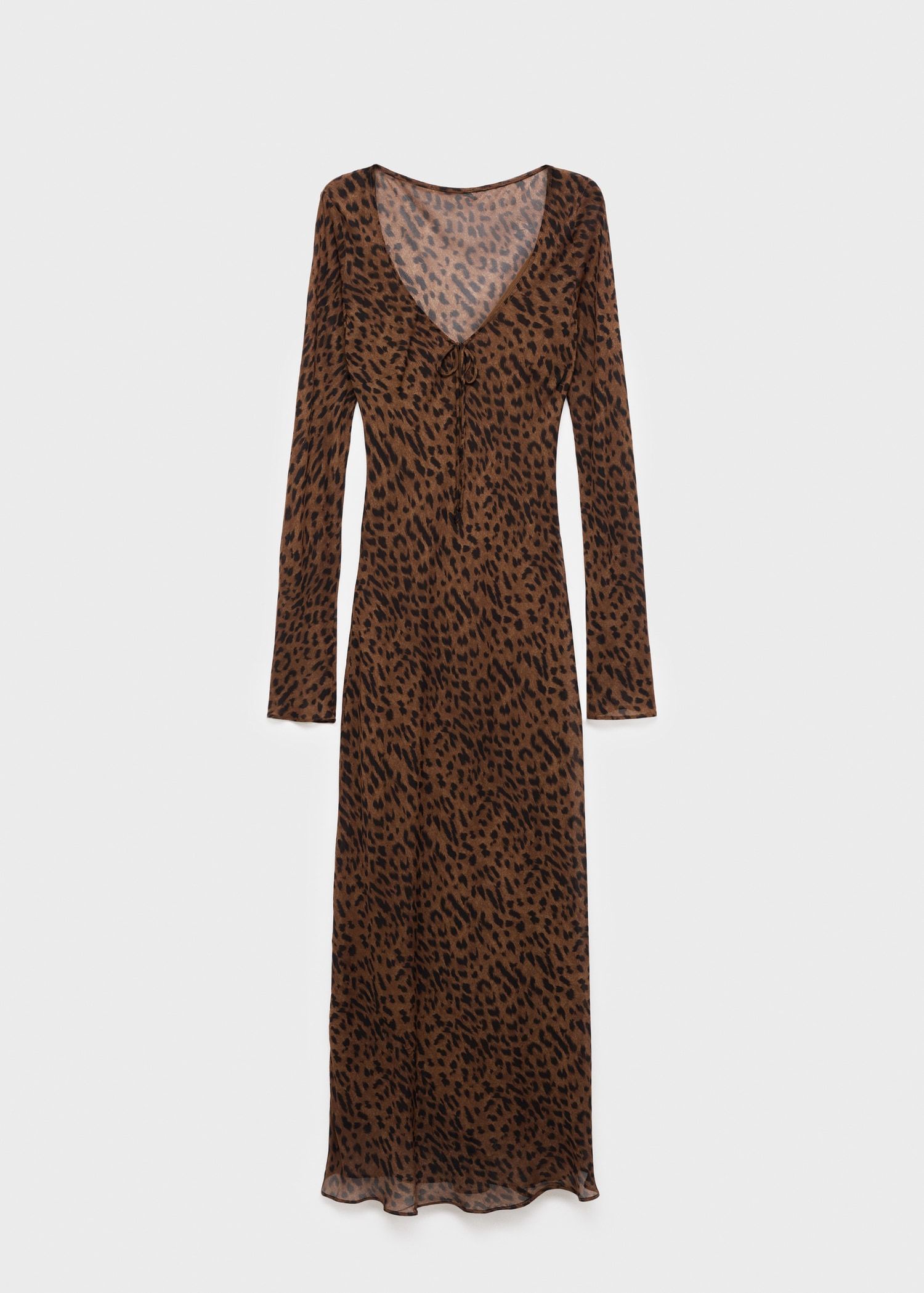 Long-Sleeved Leopard-Print Dress - Women | Mango Usa