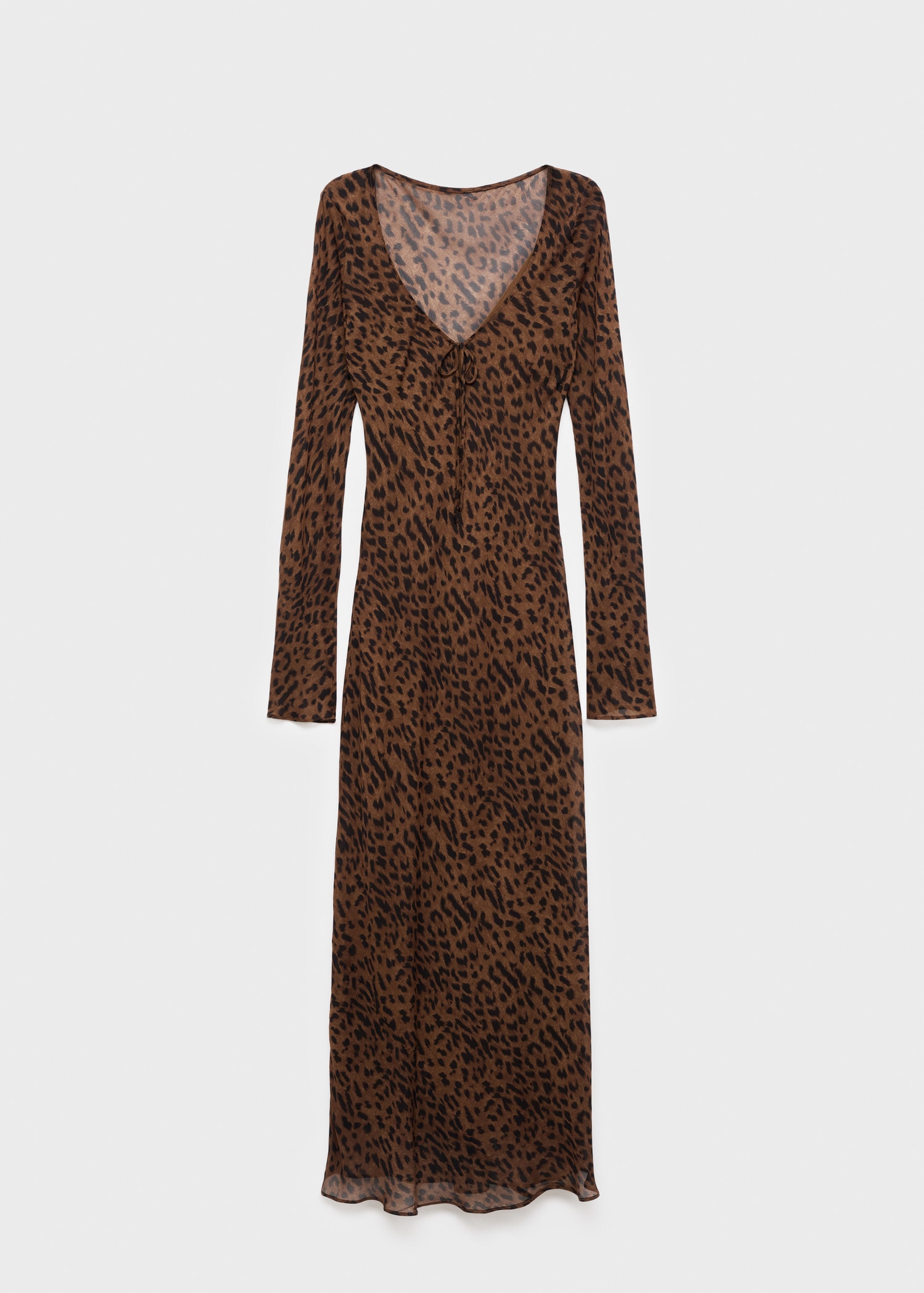Long-Sleeved Leopard-Print Dress - Women | Mango Usa