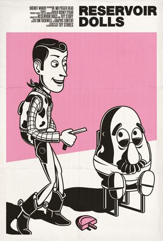 Woody and Mr. Potato Head in a famous still from Taratino's Reservoir Dogs