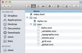 The file structure we are using enables us to organise code in a way that is intelligible at a glance, but still compiles to a single style sheet