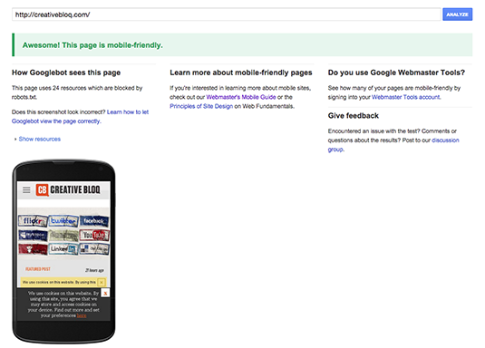 Use the Google Mobile-Friendly Test Tool to ensure your website is mobile optimised