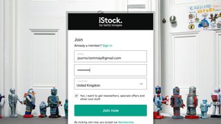 Creating an iStock account is free and takes just seconds