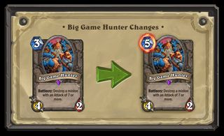 Hearthstone nerfs Big Game Hunter