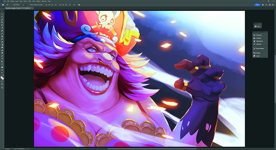 An image from a tutorial on how to paint Big Mom from One Piece
