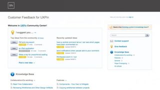 Setting up a forum on Uservoice is easy. In the photo: UXPin Uservoice Forum