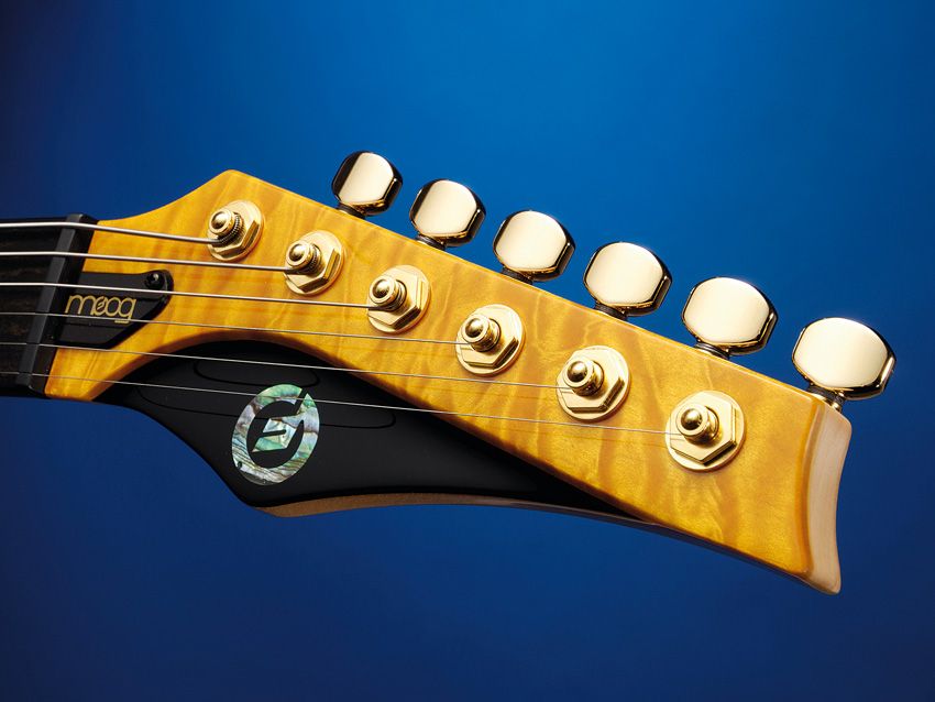 The headstock has echoes of the Parker Fly