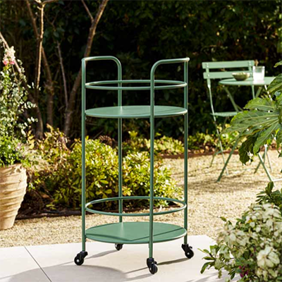 GARDEN TRADING, Effortless Outdoor Drinks Trolley in Green