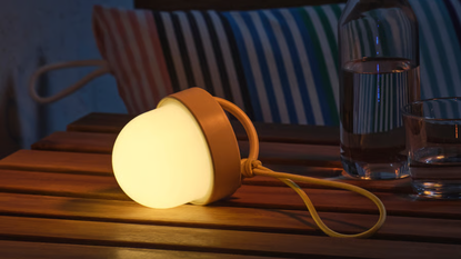 IKEA's Solvinden pendant lamp resting on a table