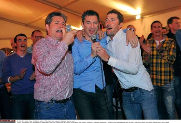 Guidi (centre) and Tosatto (right) lead the previous night's entertainment