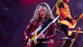 Kirk Hammett of Metallica performs at Ford Field, Detroit