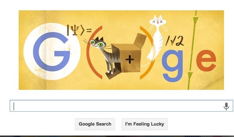 google doodle of schrodinger&#039;s cat