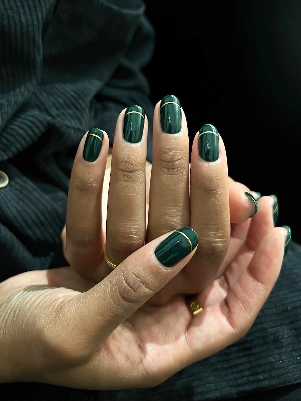 Emerald green nail design