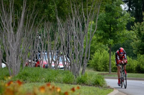 Taylor Phinney (BMC) closes in on the finish.