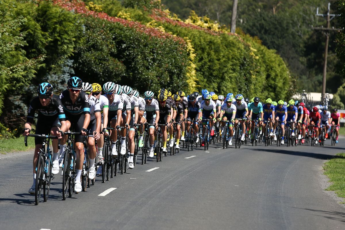 Team Sky control the peloton