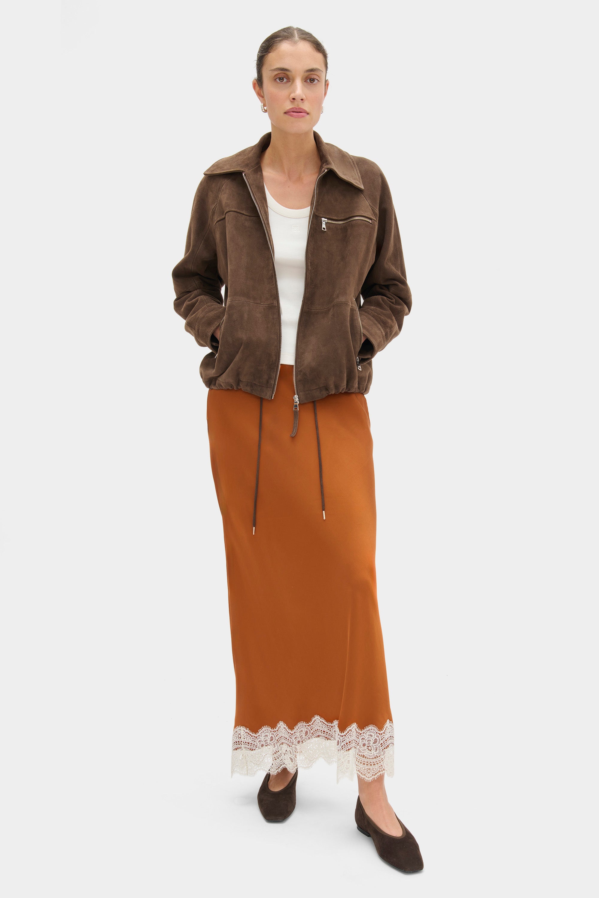 Ari Lace Satin Slip Skirt