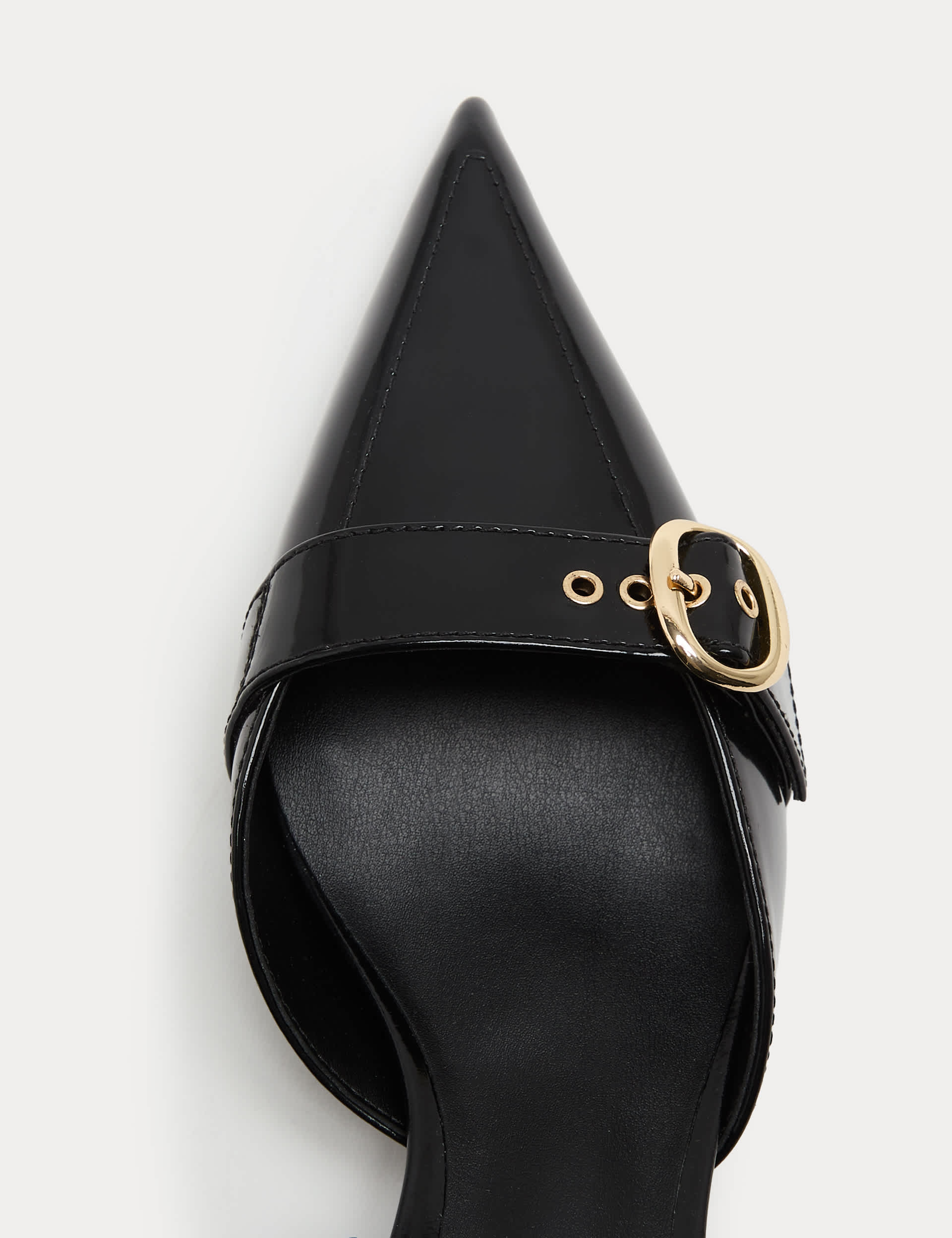 Leather Kitten Heel Slingback Shoes