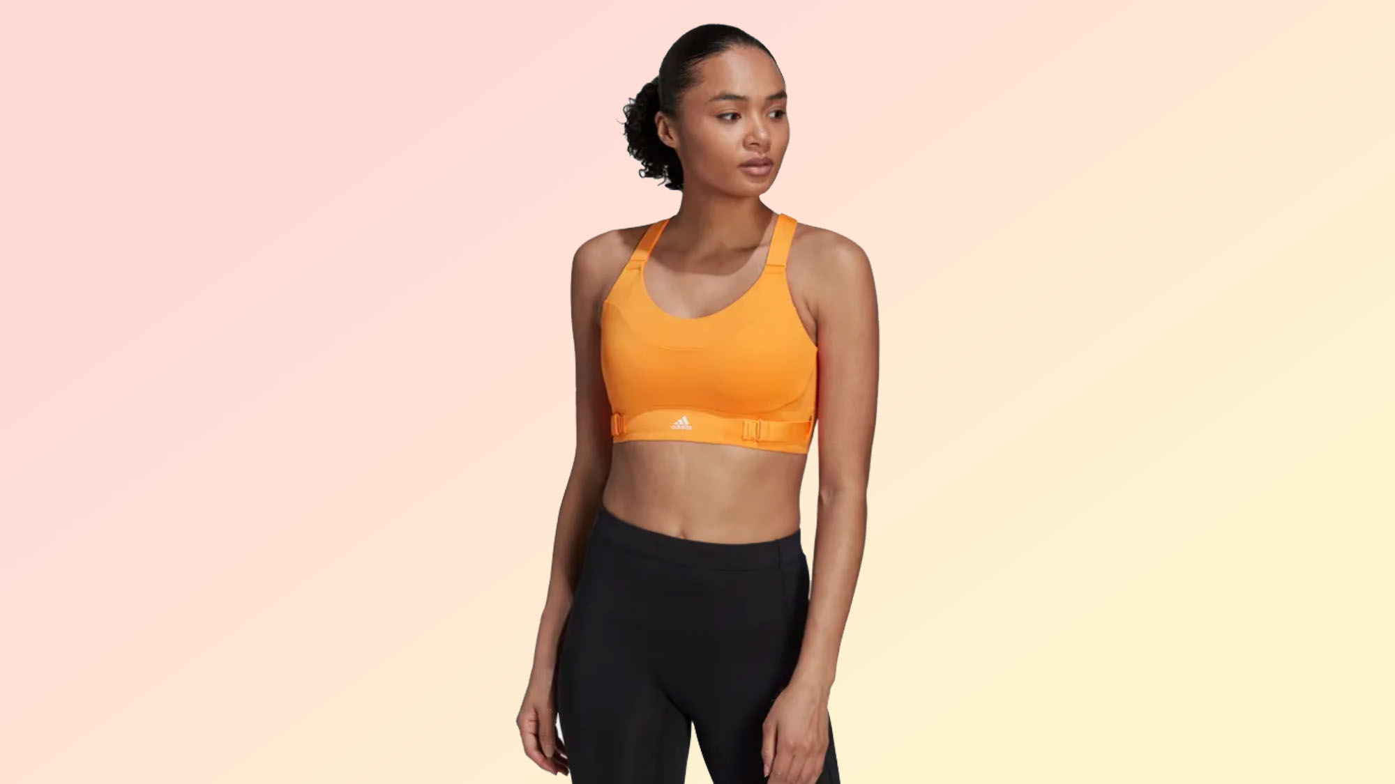 a photo of a high-impact adidas sports bra